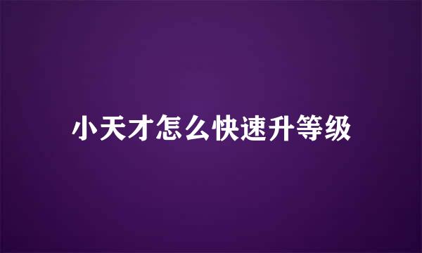 小天才怎么快速升等级