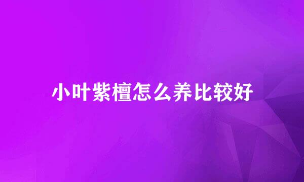 小叶紫檀怎么养比较好