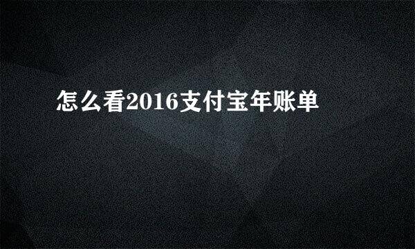 怎么看2016支付宝年账单