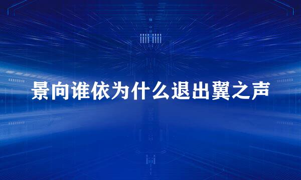 景向谁依为什么退出翼之声