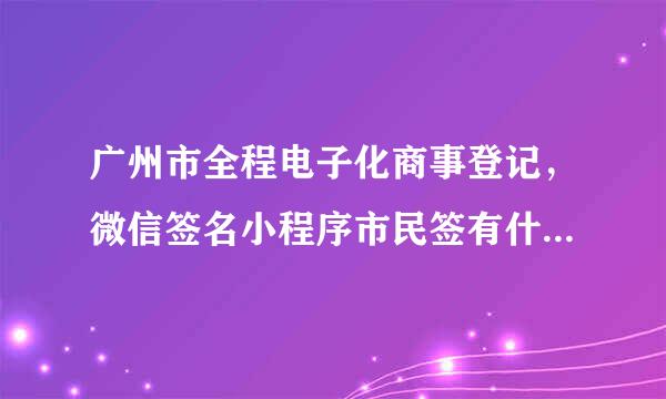 广州市全程电子化商事登记，微信签名小程序市民签有什么用，一个微信只能添加一个证书吗