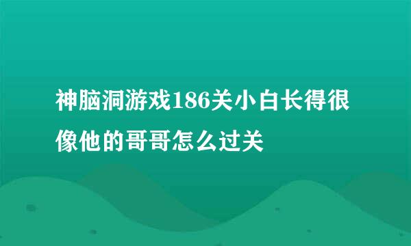 神脑洞游戏186关小白长得很像他的哥哥怎么过关