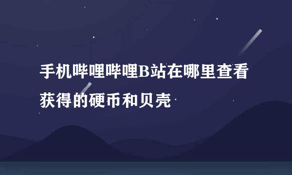 手机哔哩哔哩B站在哪里查看获得的硬币和贝壳