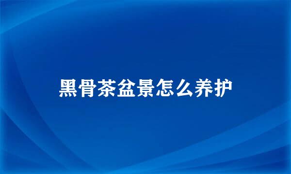 黑骨茶盆景怎么养护