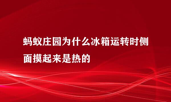 蚂蚁庄园为什么冰箱运转时侧面摸起来是热的