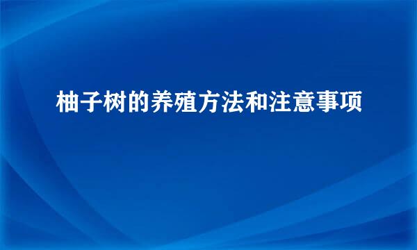 柚子树的养殖方法和注意事项