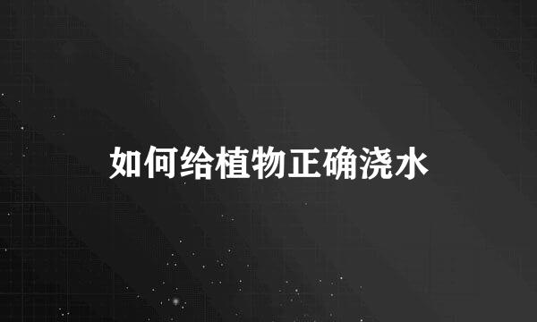 如何给植物正确浇水
