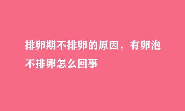 排卵期不排卵的原因，有卵泡不排卵怎么回事