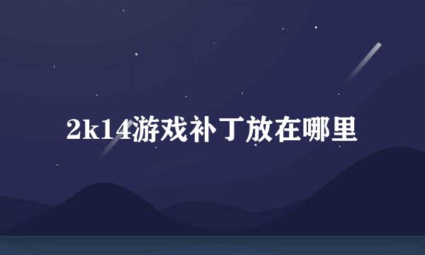 2k14游戏补丁放在哪里