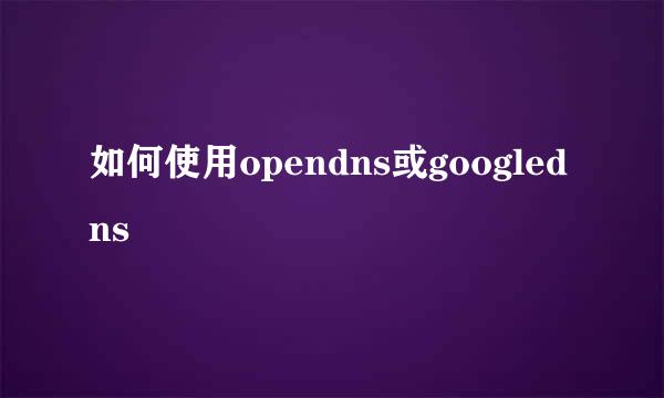 如何使用opendns或googledns