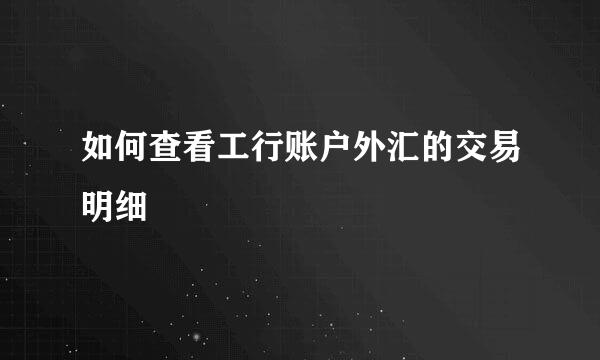 如何查看工行账户外汇的交易明细