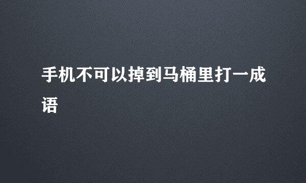 手机不可以掉到马桶里打一成语