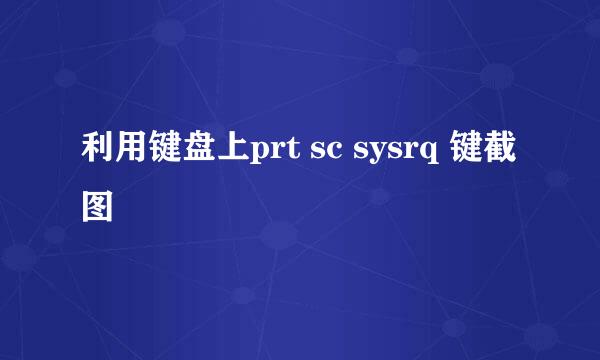 利用键盘上prt sc sysrq 键截图