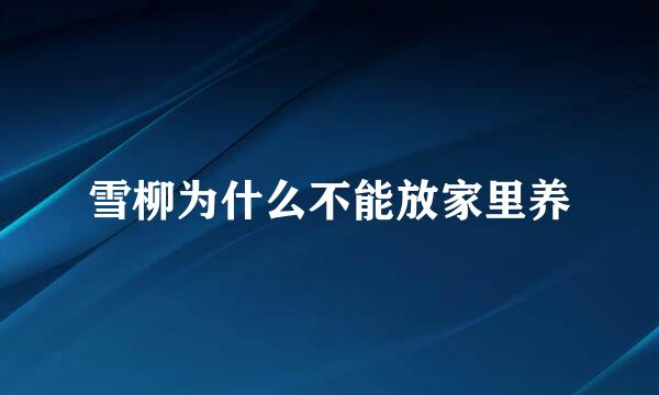 雪柳为什么不能放家里养