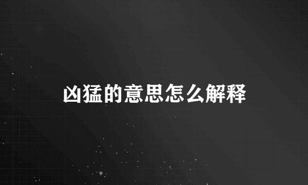 凶猛的意思怎么解释