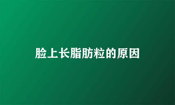 脸上长脂肪粒的原因