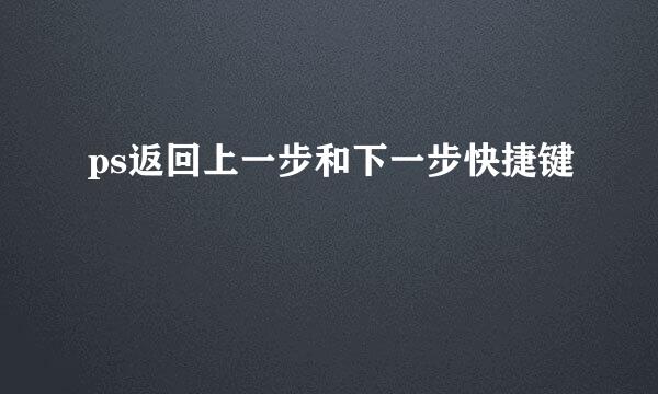 ps返回上一步和下一步快捷键