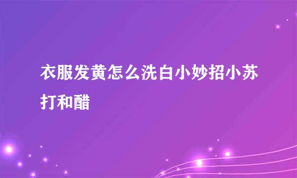 衣服发黄怎么洗白小妙招小苏打和醋