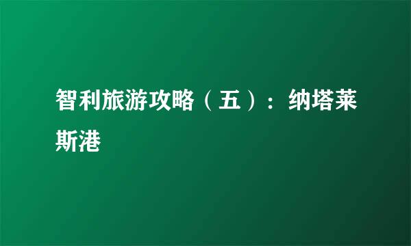 智利旅游攻略（五）：纳塔莱斯港