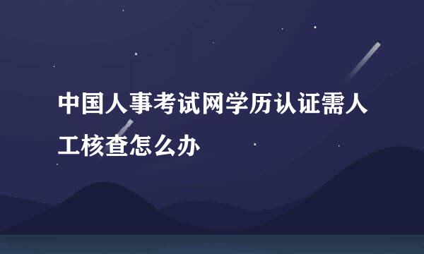 中国人事考试网学历认证需人工核查怎么办