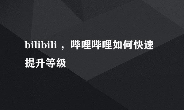 bilibili ，哔哩哔哩如何快速提升等级