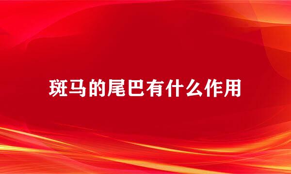 斑马的尾巴有什么作用