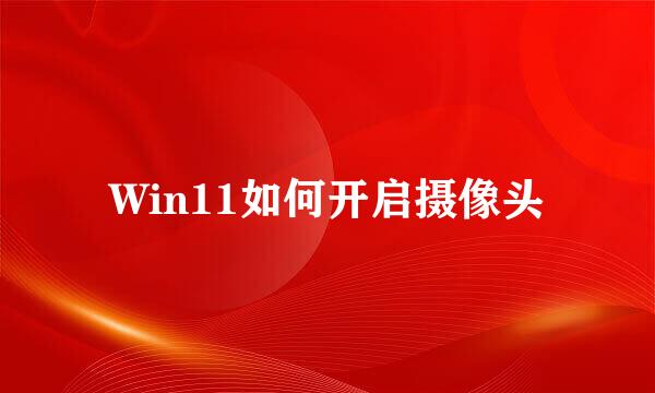 Win11如何开启摄像头