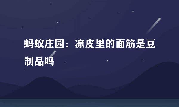 蚂蚁庄园：凉皮里的面筋是豆制品吗