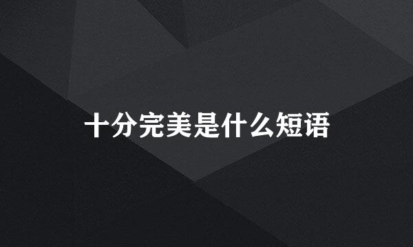 十分完美是什么短语