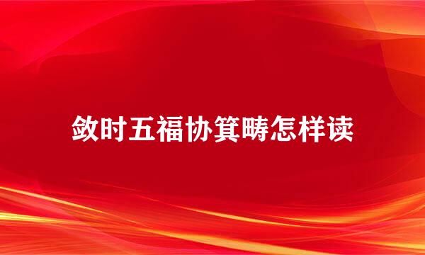 敛时五福协箕畴怎样读