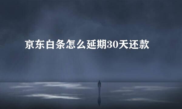 京东白条怎么延期30天还款
