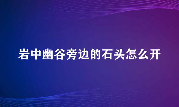 岩中幽谷旁边的石头怎么开