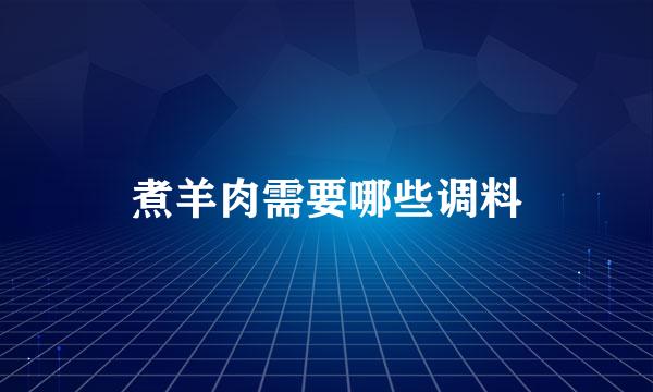 煮羊肉需要哪些调料