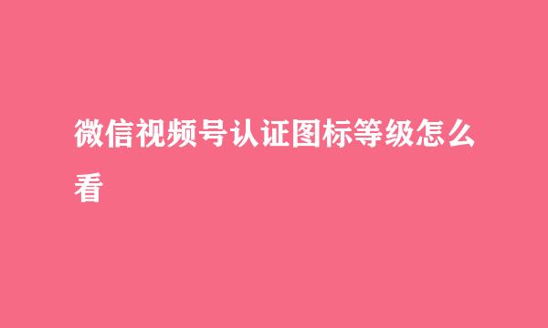 微信视频号认证图标等级怎么看