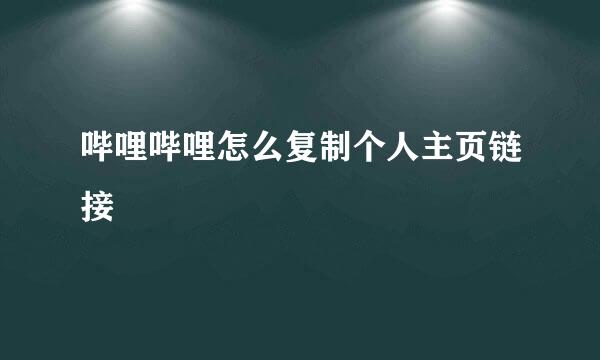哔哩哔哩怎么复制个人主页链接