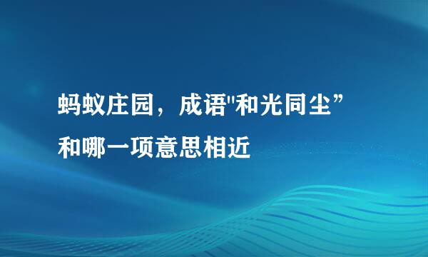 蚂蚁庄园，成语