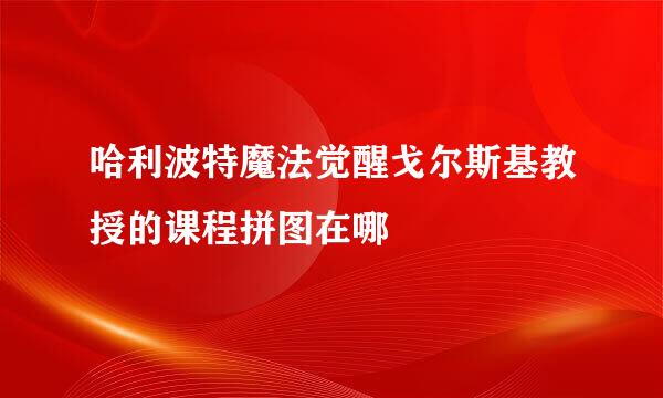 哈利波特魔法觉醒戈尔斯基教授的课程拼图在哪
