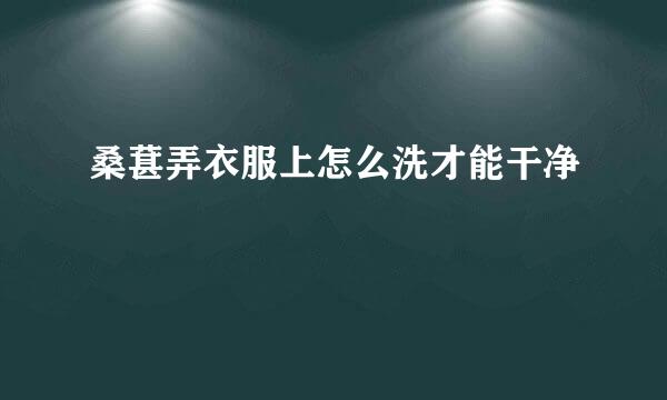 桑葚弄衣服上怎么洗才能干净