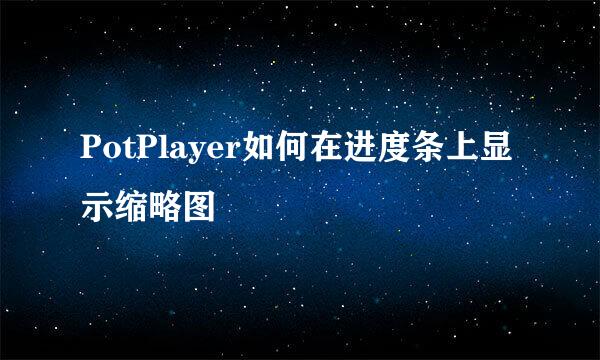 PotPlayer如何在进度条上显示缩略图