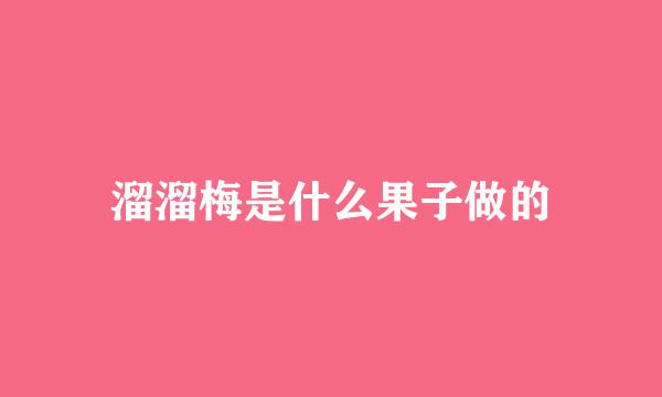 溜溜梅是什么果子做的