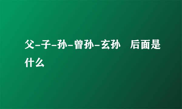 父-子-孙-曾孙-玄孙   后面是什么