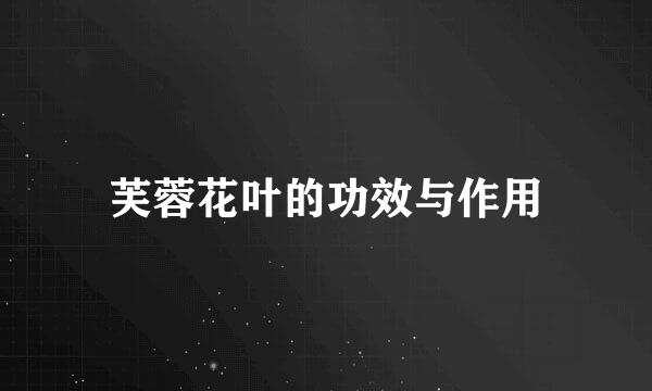 芙蓉花叶的功效与作用