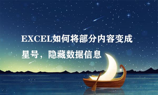 EXCEL如何将部分内容变成星号，隐藏数据信息