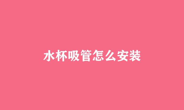 水杯吸管怎么安装