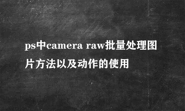 ps中camera raw批量处理图片方法以及动作的使用