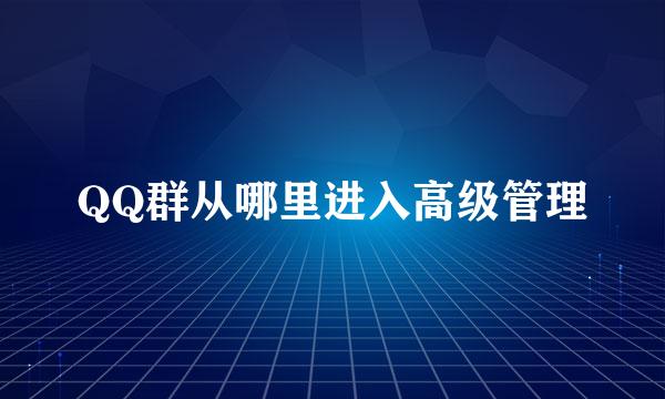 QQ群从哪里进入高级管理
