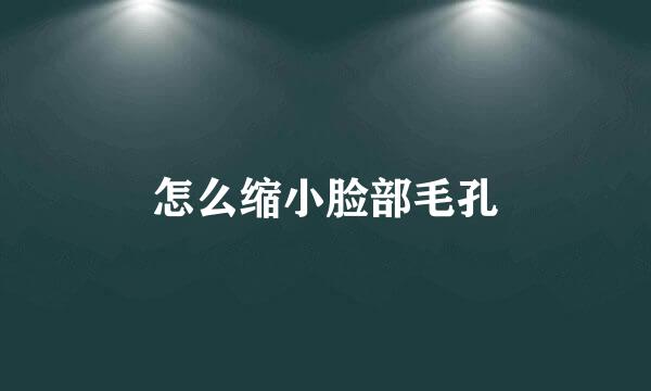 怎么缩小脸部毛孔