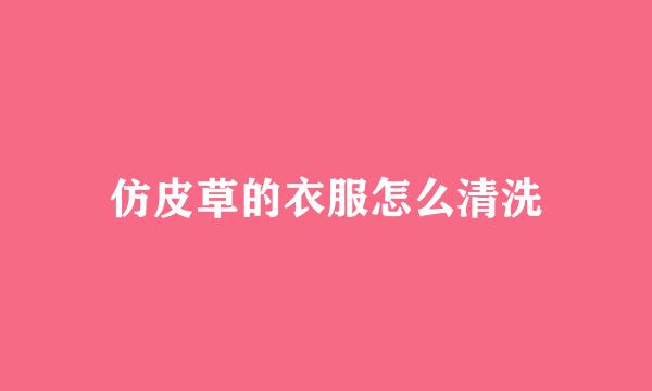 仿皮草的衣服怎么清洗