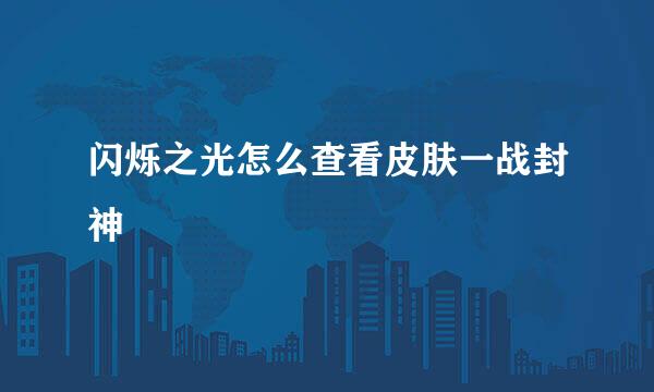 闪烁之光怎么查看皮肤一战封神