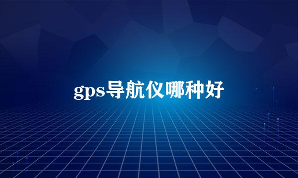 gps导航仪哪种好